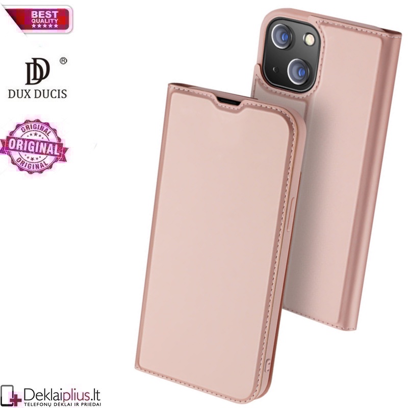 Dux Ducis dirbtinės odos atverčiamas dėklas - rausvas (telefonui Apple Iphone 13) Dux Ducis dirbtinės odos atverčiamas dėklas - rausvas (telefonui Apple Iphone 13)